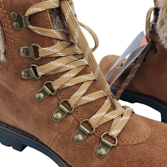 NWT Cougar Waterproof Insulated Heavy Duty Leather Winter Snow Boot Fur Trim - Picture 14 of 15